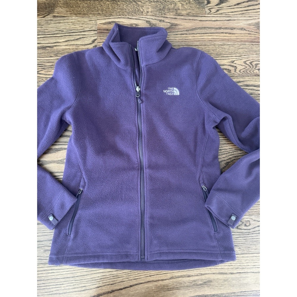 The North Face Women's Small Purple Full Zip Fleece Jacket Zip Pockets